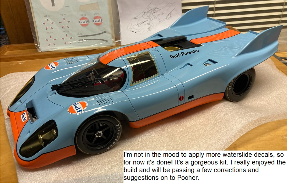 Pocher 1/8 Gulf Porsche 917 K HK118 build photos Pocher 1/8 Gulf Porsche 917 K HK118 build photos