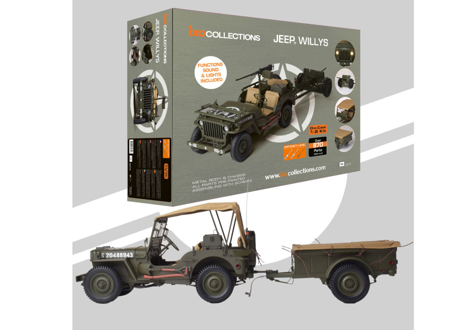 IXO 1/8 scale Willys Jeep & trailer kit IXO 1/8 scale Willys Jeep & trailer kit